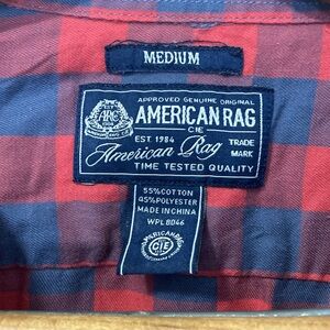American Rag Men’s Red & Blue Gingham Medium Shirt